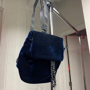 STEVE MADDEN BLUE VELVET BACKPACK